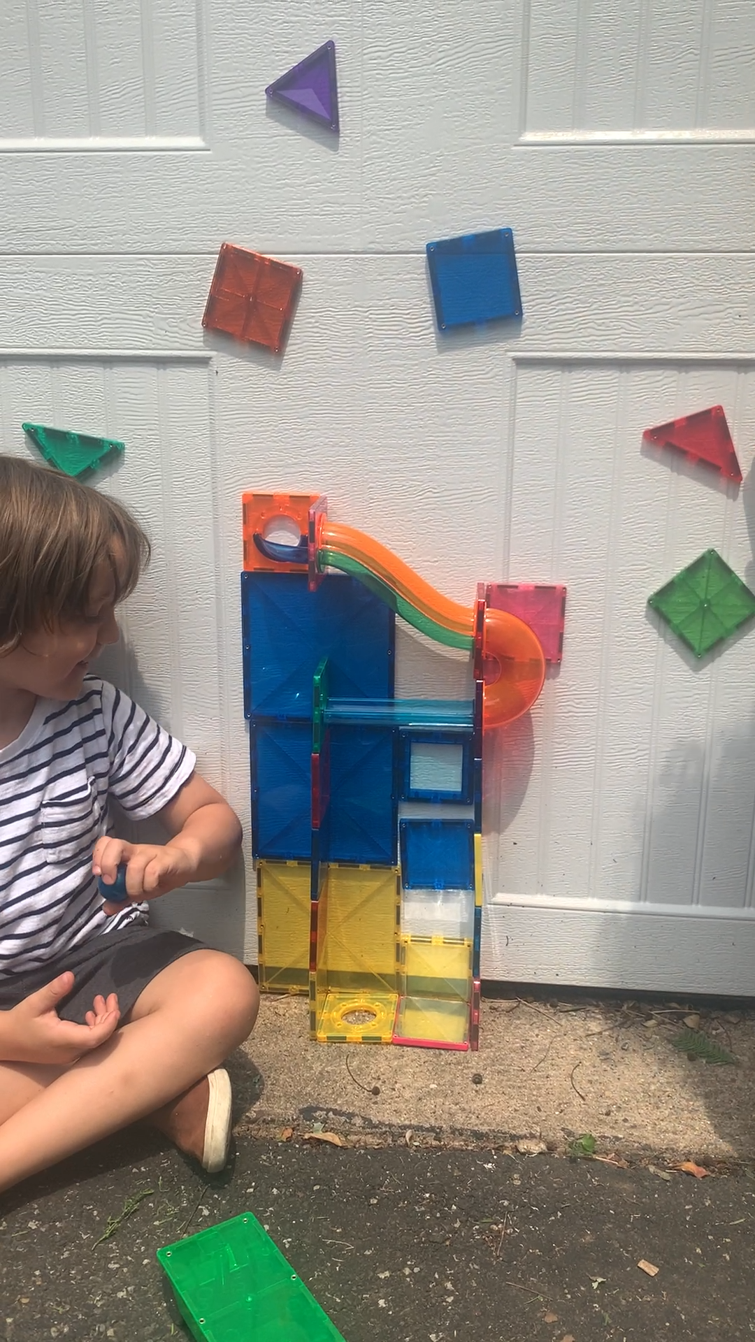 magna tiles on garage door