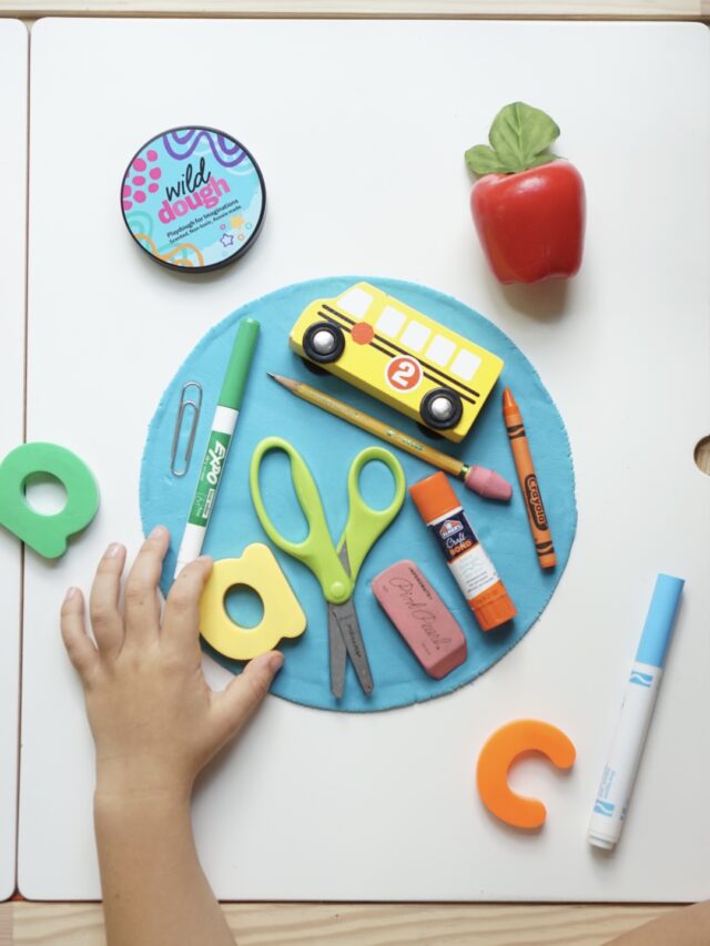 back to school play dough puzzle activity for preschoolers kids