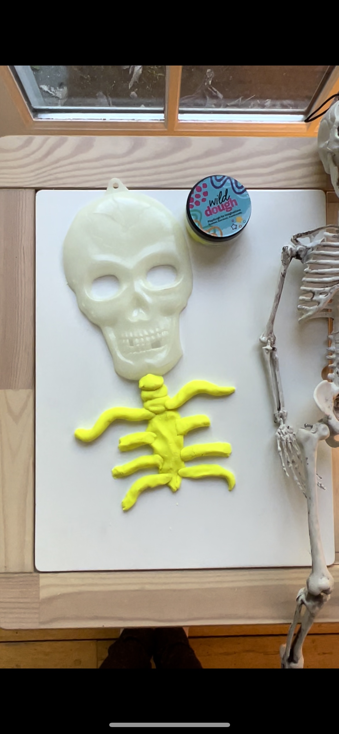 White Playdough Heart Skull on Small Plate · Creative Fabrica